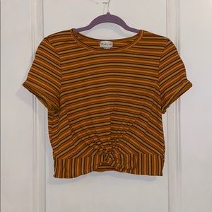 70s style striped cropped top